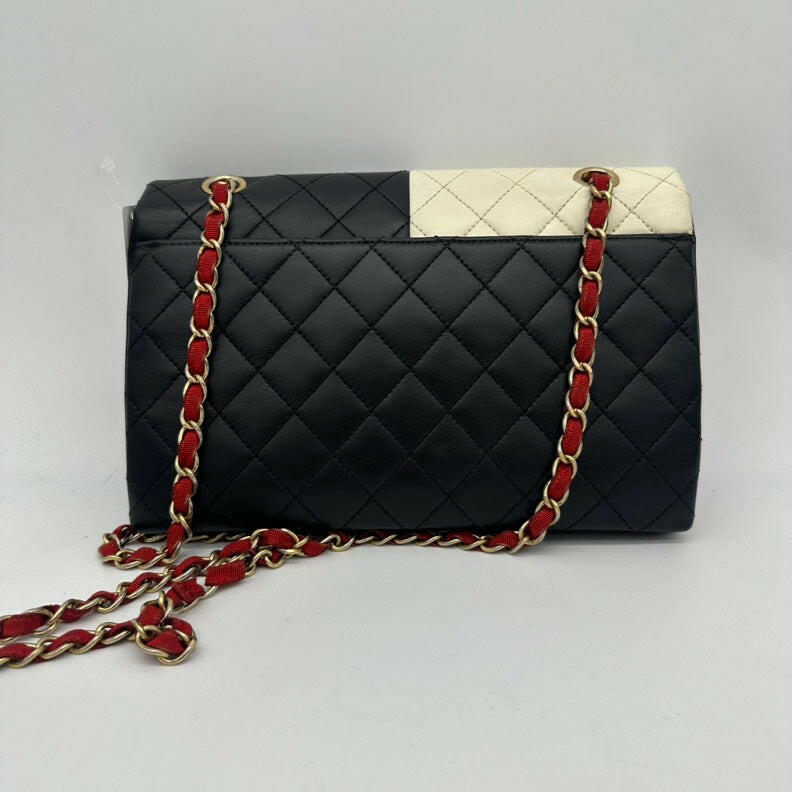 Chanel Lambskin Multicolor Single Flap Bag - Red, White, Blue, Black.