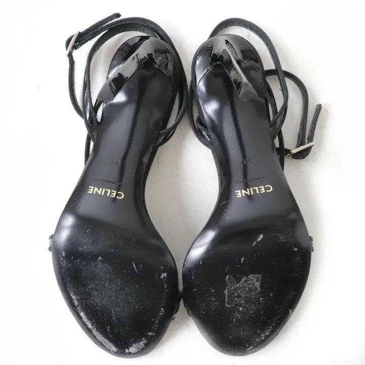 Celine Black Strappy Sandals Size 37.