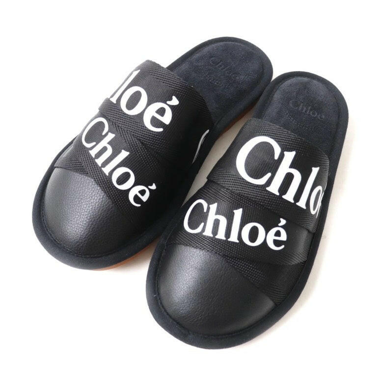 Chloé Women's Black Slides, Size 36.