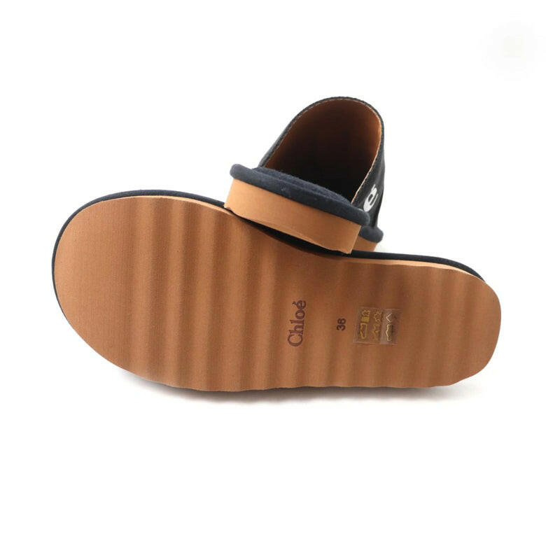 Chloé Women's Black Slides, Size 36.