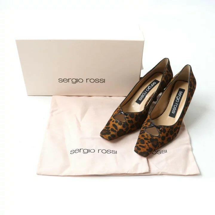 Sergio Rossi Leopard Print Heels Size 36.5.