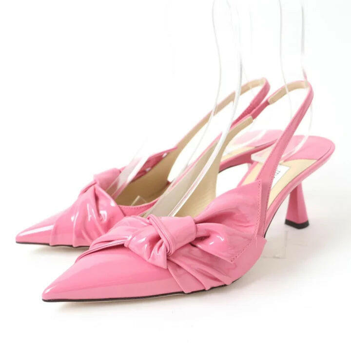 Jimmy Choo Pink Patent Leather Slingbacks Size 37.