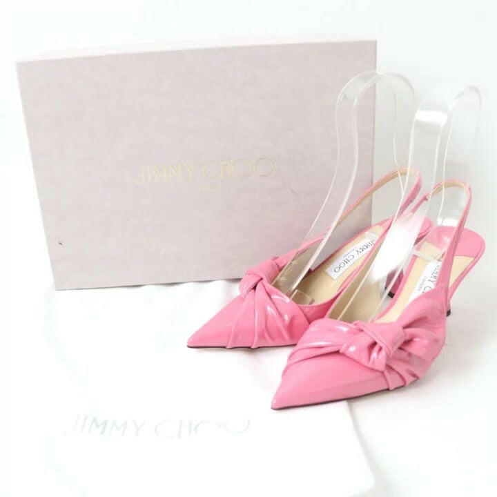 Jimmy Choo Pink Patent Leather Slingbacks Size 37.