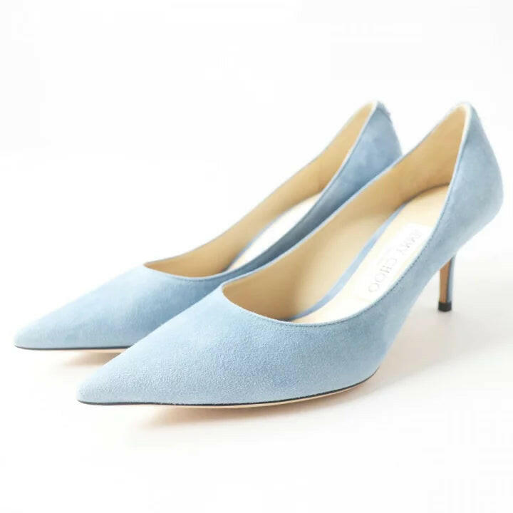 Jimmy Choo Suede Light Blue Heels Size 35.5.