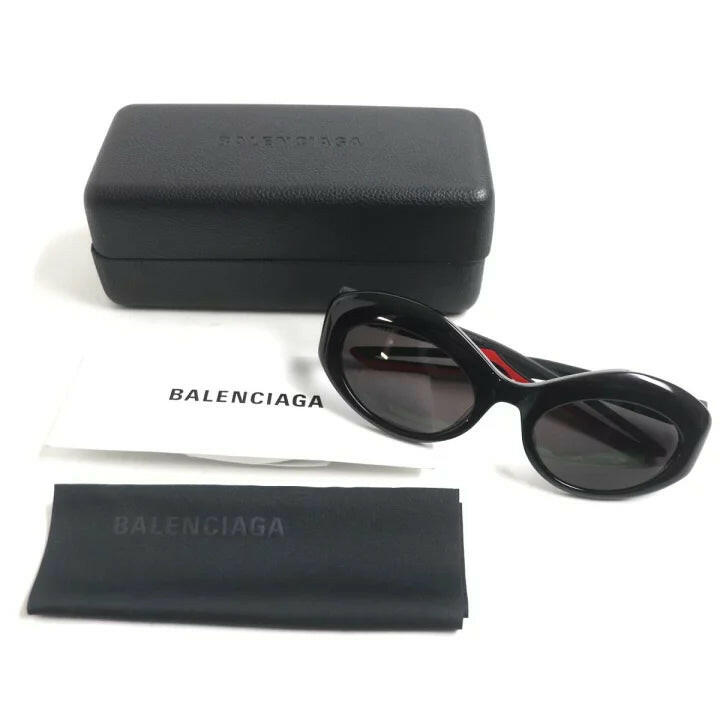 Balenciaga 55mm Oval Black Sunglasses.