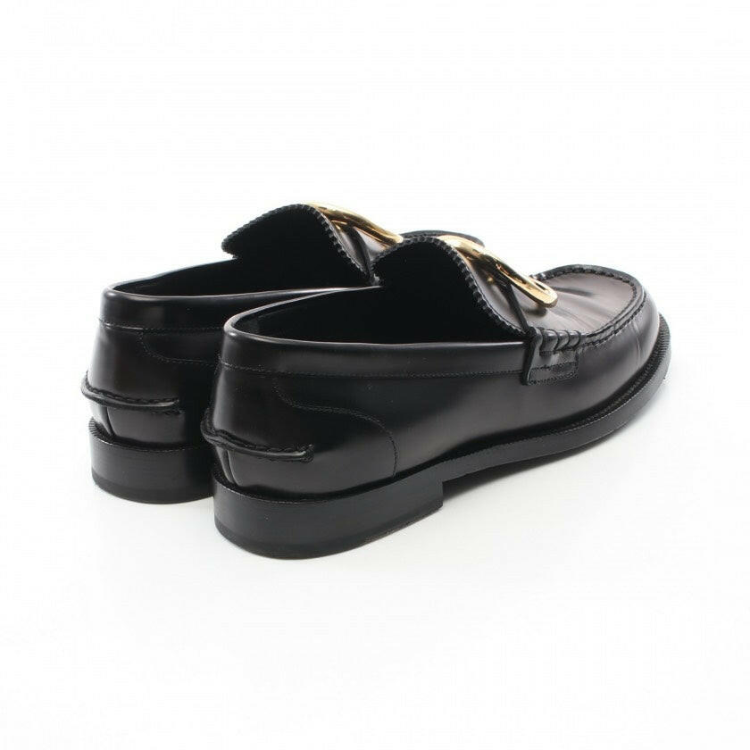 Burberry TB Logo Black Leather Loafers Size 43.