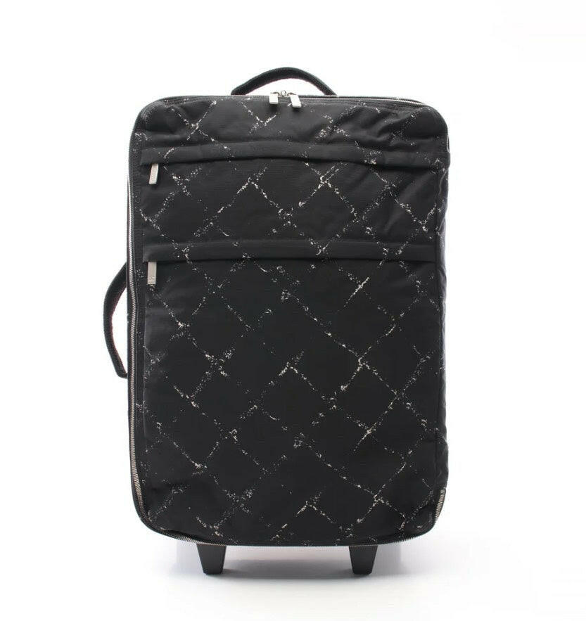 Chanel Black Canvas Luggage with Lock & Key Size 54.