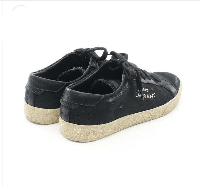 Saint Laurent Signature Court Classic Black Sneakers Size 41.