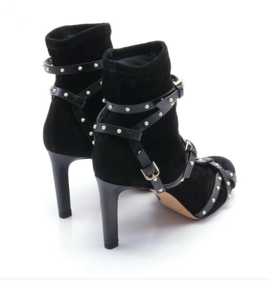 Jimmy Choo Black Studded Ankle Boots Size 37.5.