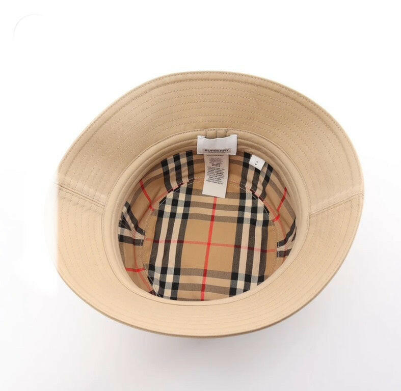 Burberry Beige Bucket Hat Size S.