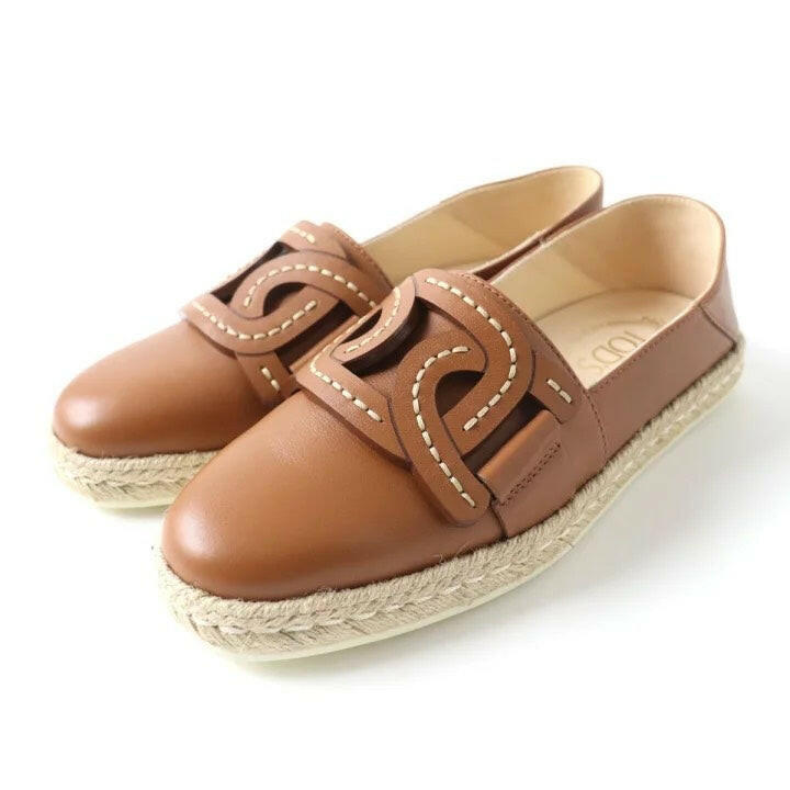 Tod’s Brown Leather Espadrilles Size EU 36.5.