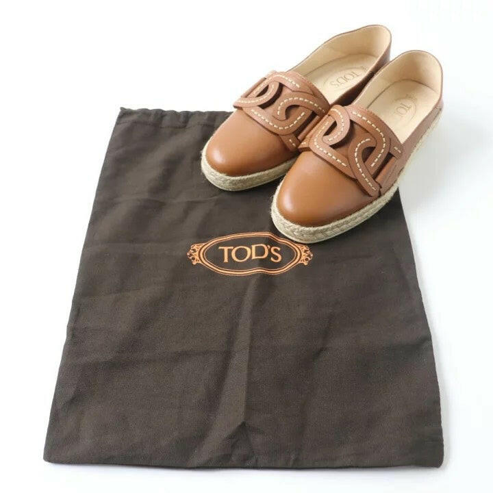 Tod’s Brown Leather Espadrilles Size EU 36.5.