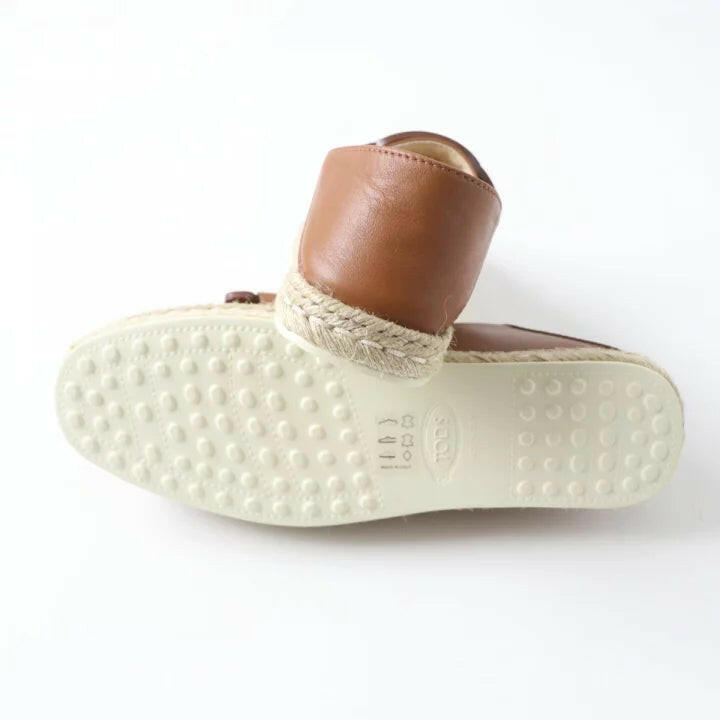 Tod’s Brown Leather Espadrilles Size EU 36.5.