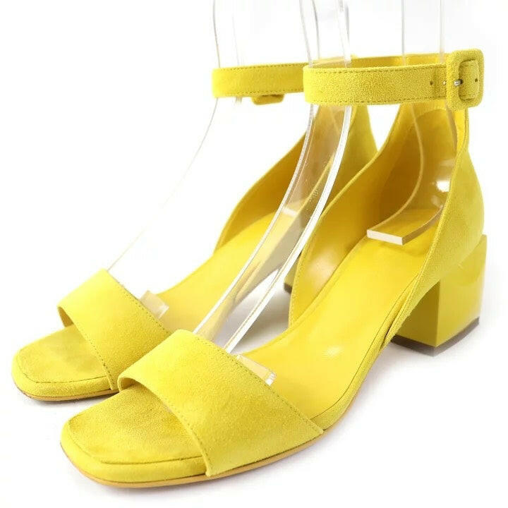 Hermes Yellow Sandal Heels Size 36.