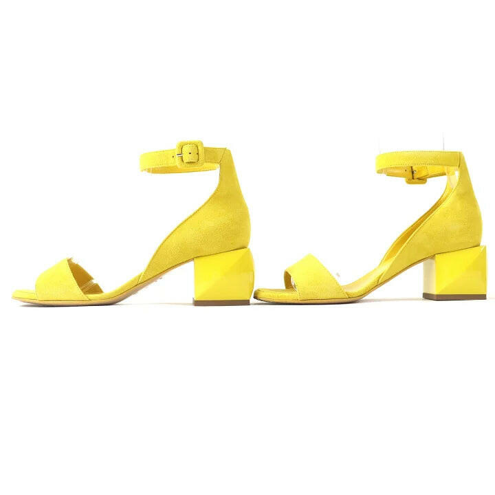 Hermes Yellow Sandal Heels Size 36.