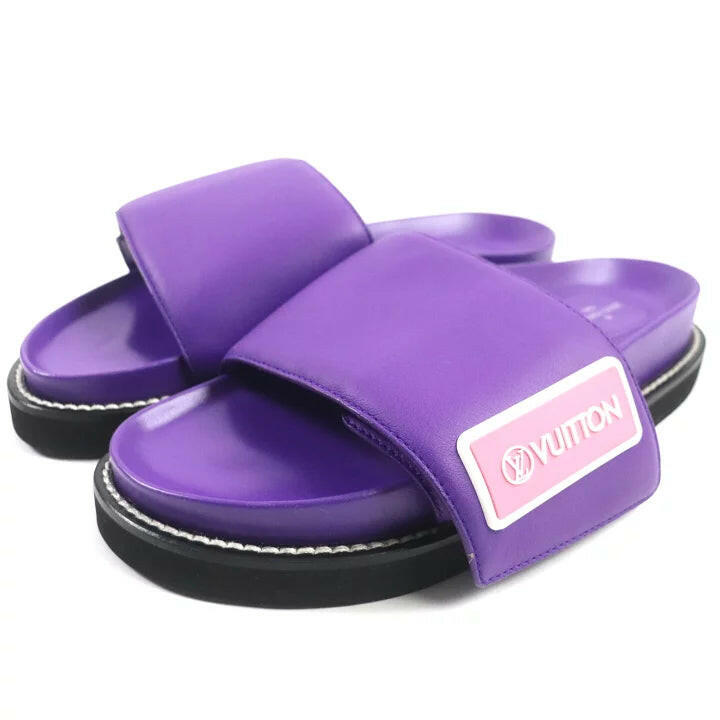 Louis Vuitton Purple Slide Sandals - Size 38.