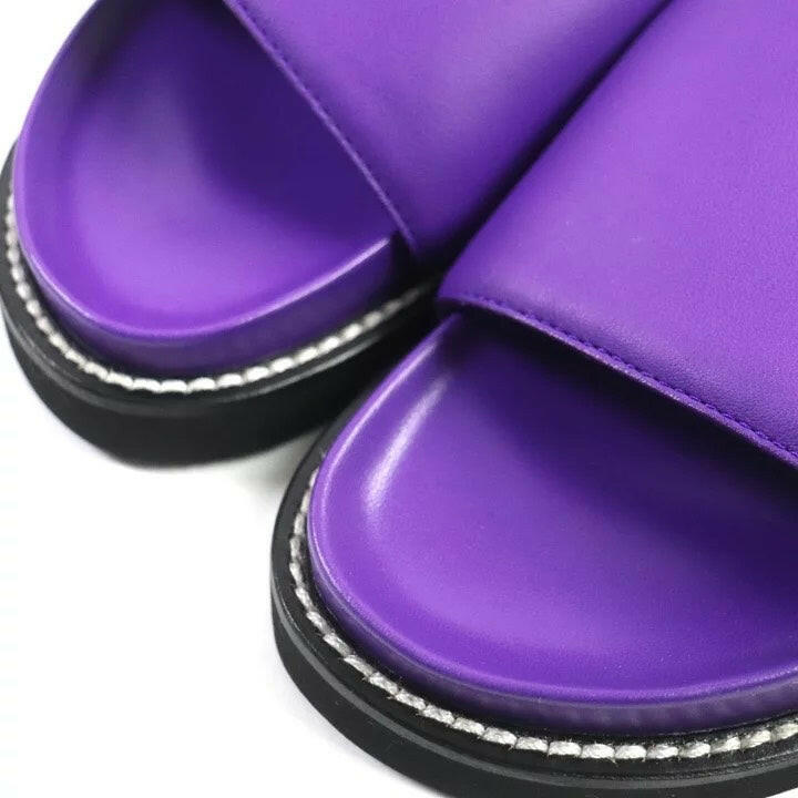 Louis Vuitton Purple Slide Sandals - Size 38.