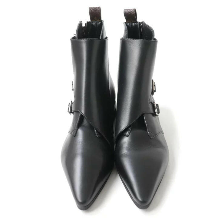 Louis Vuitton Black Ankle Boots With Buckles Size 40.