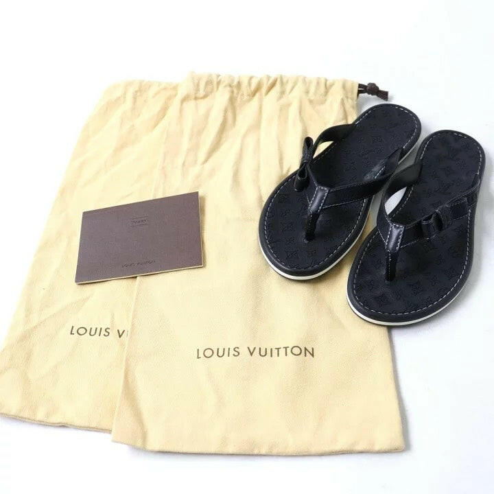 Louis Vuitton Black Monogram Sandals Size 34.