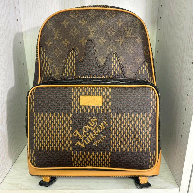 Louis Vuitton Brown Monogram Backpack Limited Edition Model with Front Pocket.