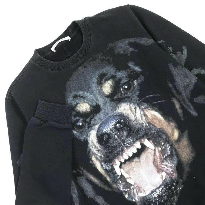 Givenchy Black Rottweiler Print Sweater Size M.