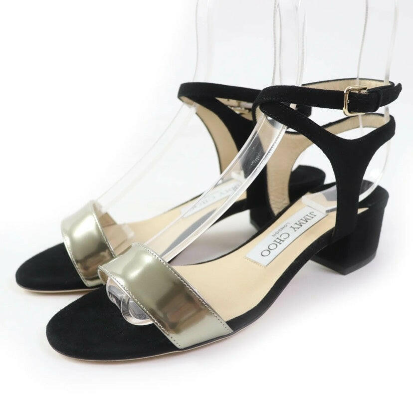 Jimmy Choo Black and Gold Sandals Size 36.