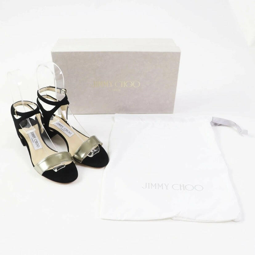 Jimmy Choo Black and Gold Sandals Size 36.