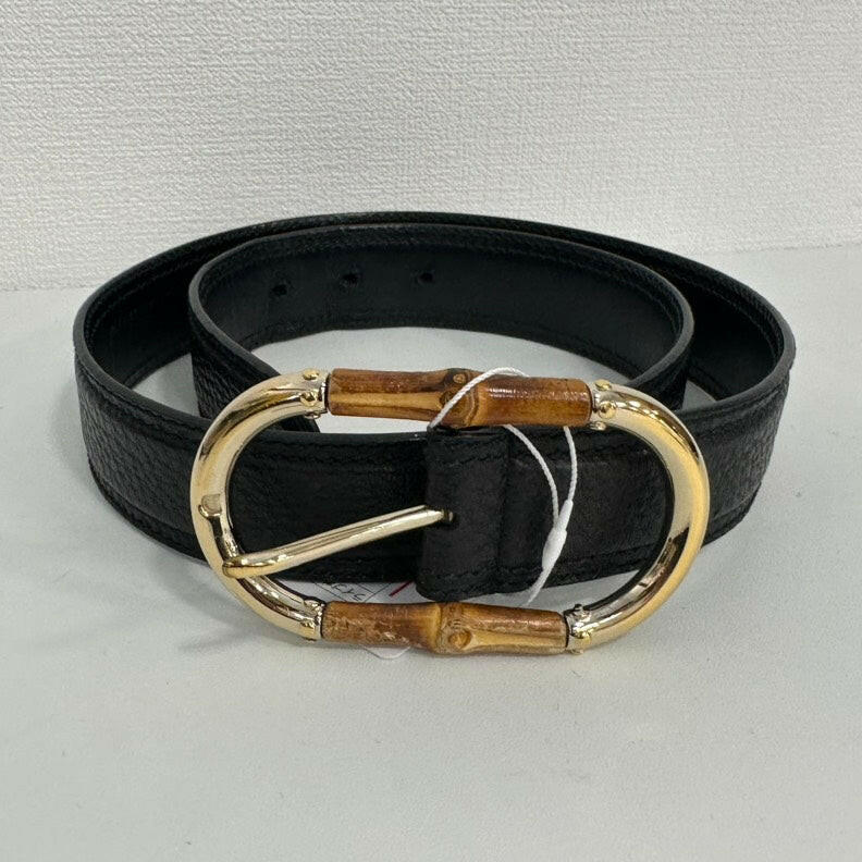 Gucci Bamboo Belt Black Leather 31-33”.