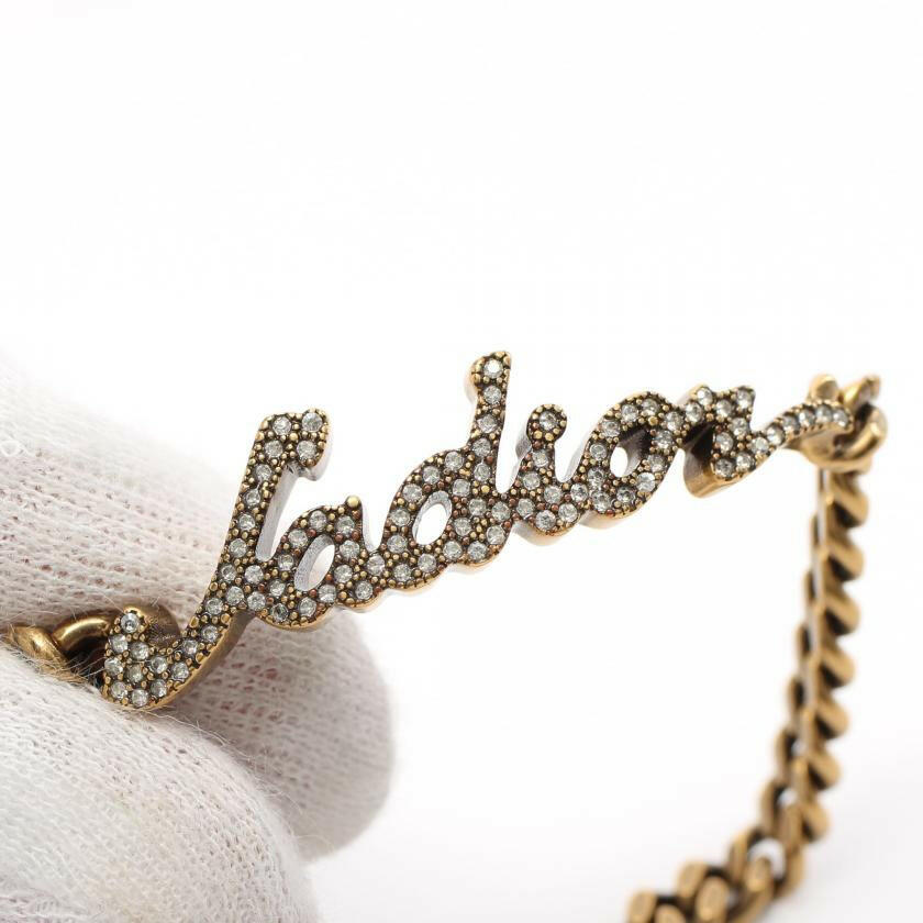 Dior J'Adior Bracelet with Rhinestones in Gold - Size Free.