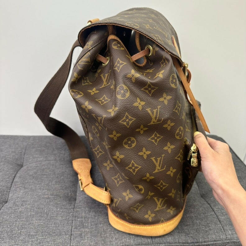 Louis Vuitton Monogram GM Brown Large Backpack - Authentic Designer Bag.