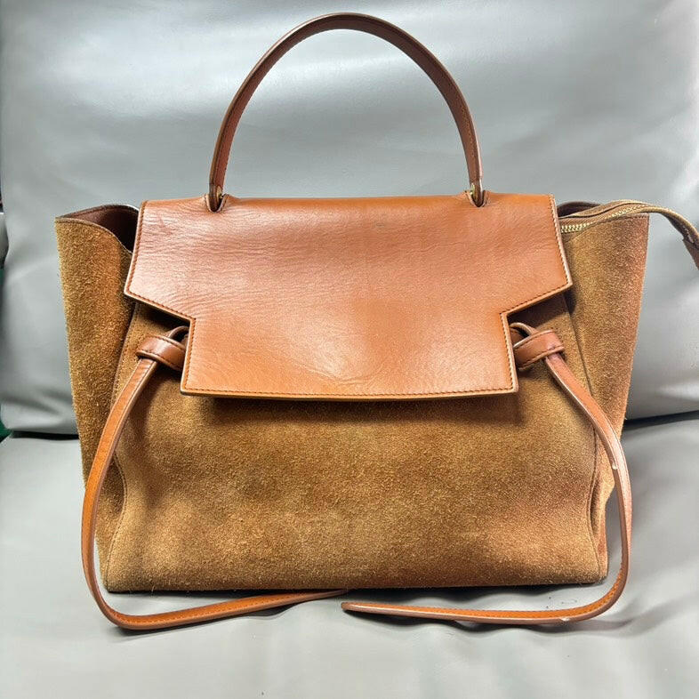 Celine Belt Bag in Tan Leather and Suede, Medium Size.