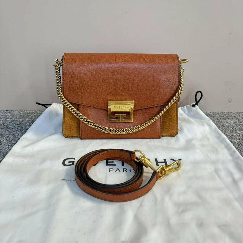 Givenchy Brown Leather Two-Way Shoulder Bag with Dustbag.