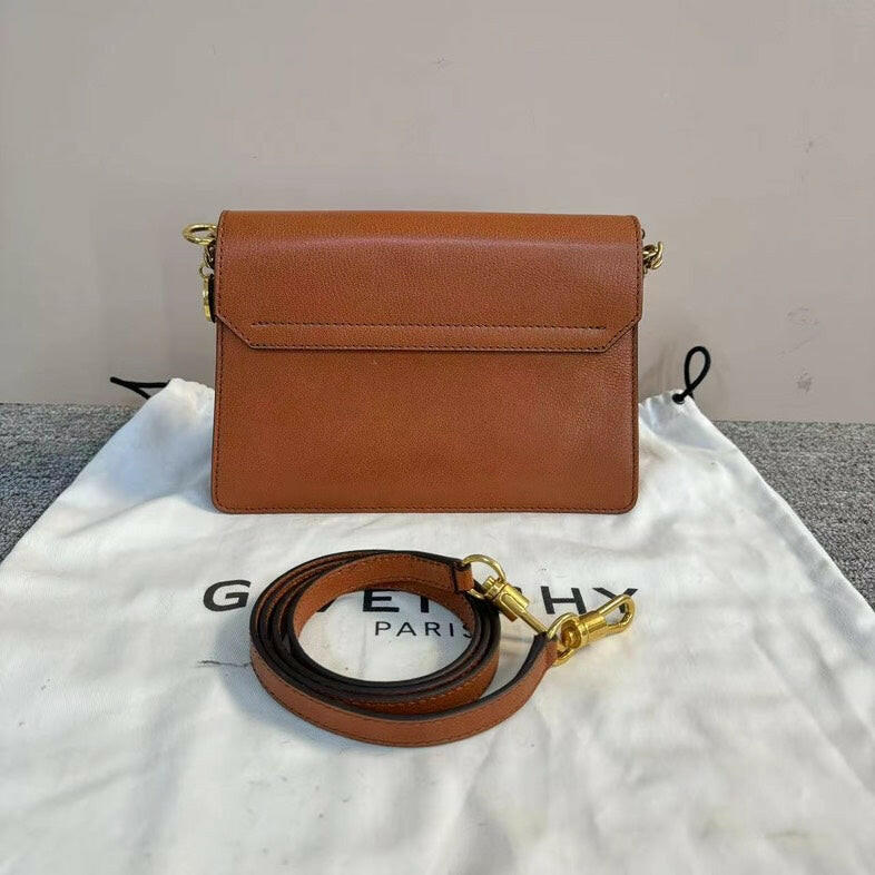 Givenchy Brown Leather Two-Way Shoulder Bag with Dustbag.