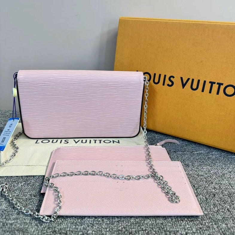 Louis Vuitton Epi Leather Multi Pochette Bag Pink With Dustbag & Box.