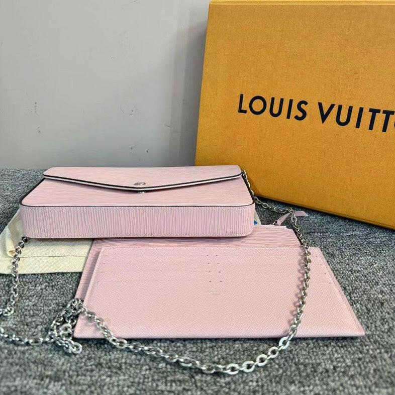 Louis Vuitton Epi Leather Multi Pochette Bag Pink With Dustbag & Box.