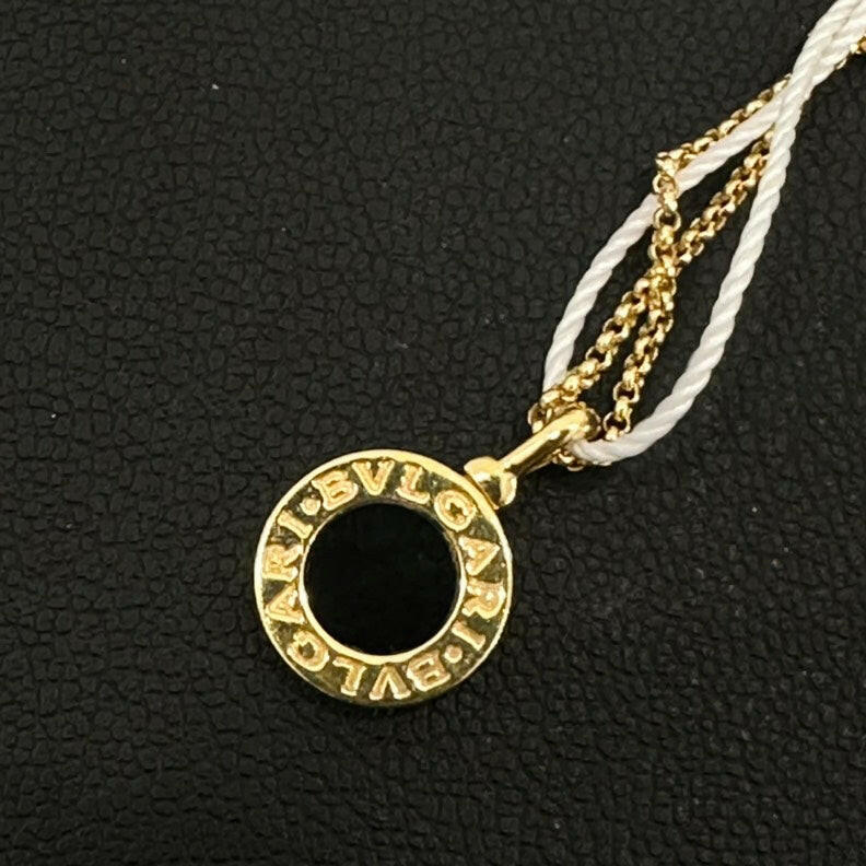 Bvlgari Onyx Necklace in Gold and Black, 41-44cm (16-17.3”).