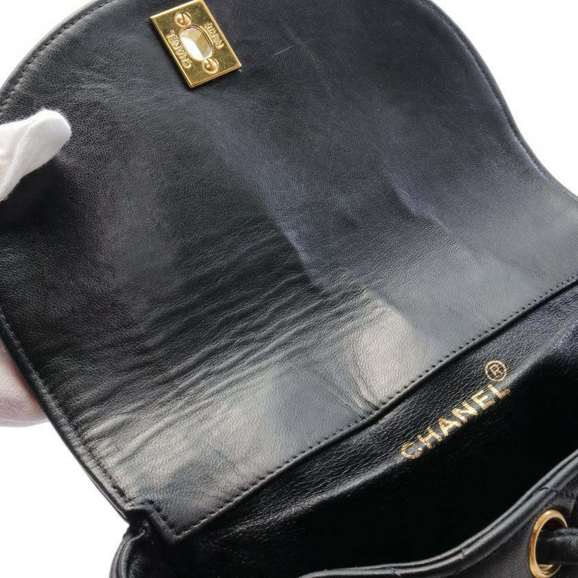 Chanel Matelasse Backpack Rucksack Leather Black Gold Hardware.