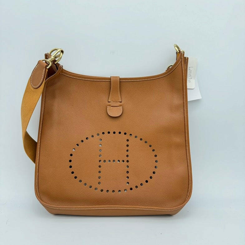 Hermès Evelyne Crossbody Bag Tan Medium Size Leather.