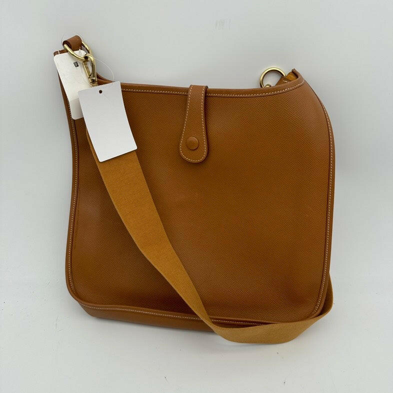 Hermès Evelyne Crossbody Bag Tan Medium Size Leather.