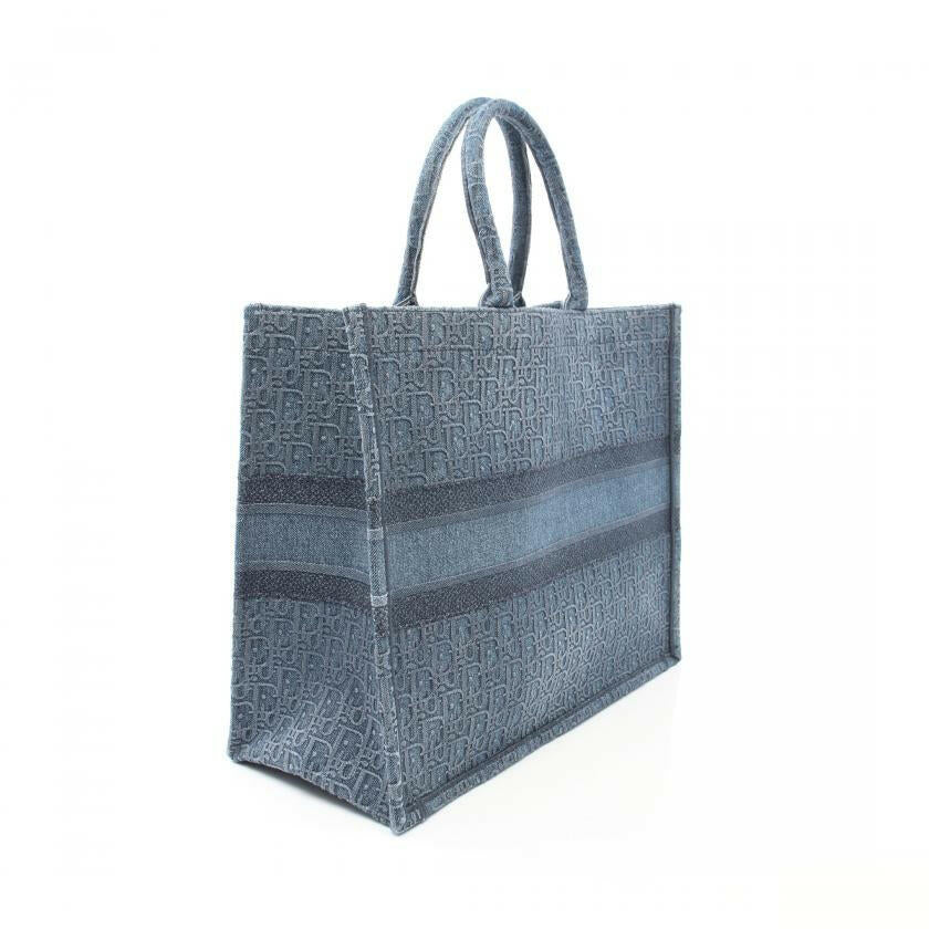 Christian Dior Book Tote Large in Denim Blue Dior Oblique Handbag.