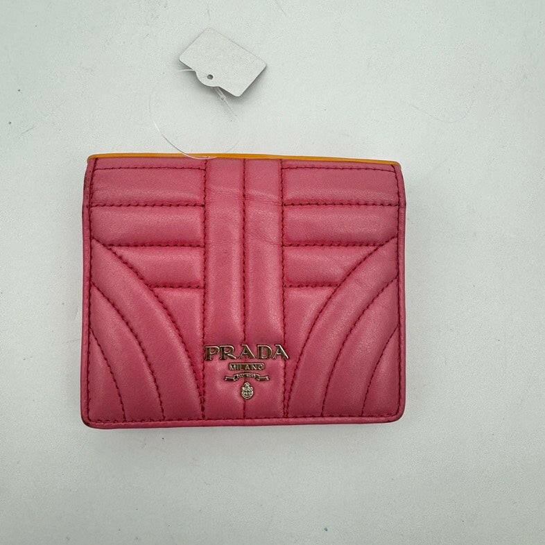 Prada Pink Quilted Leather Clutch & Wristlet.