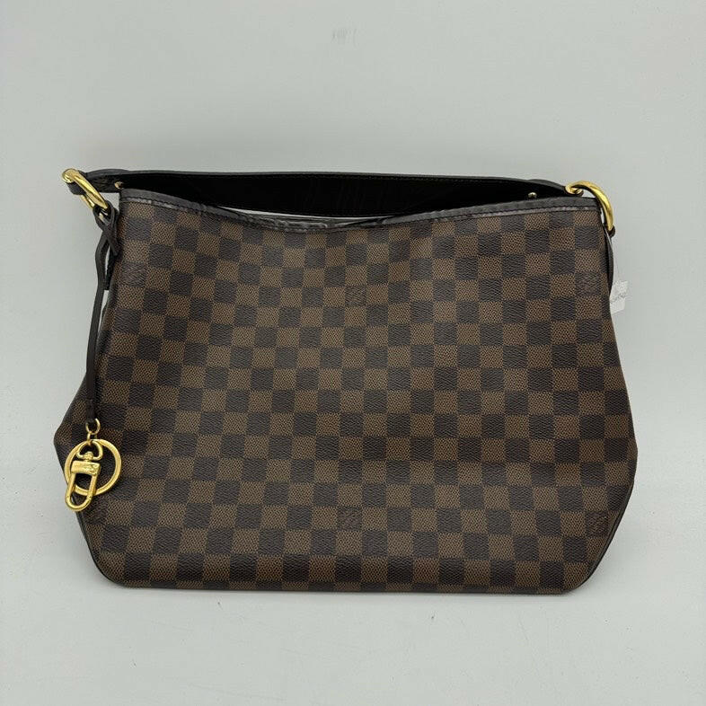 Louis Vuitton Brown PVC Damier Ebene Shoulder Bag - Medium Size.