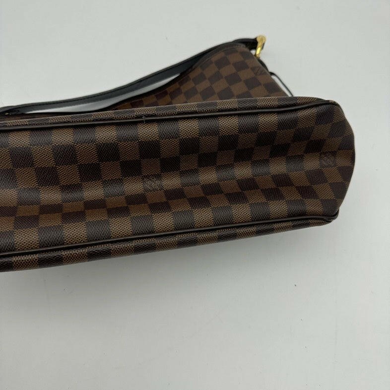 Louis Vuitton Brown PVC Damier Ebene Shoulder Bag - Medium Size.