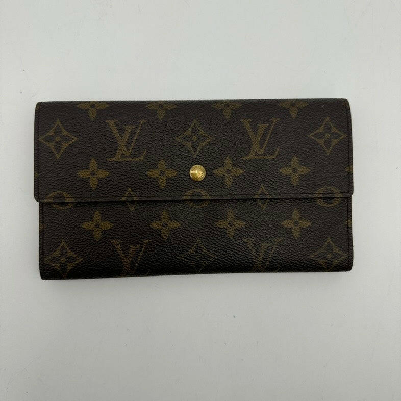 Louis Vuitton Monogram Canvas Wallet, Brown, Compact Size.