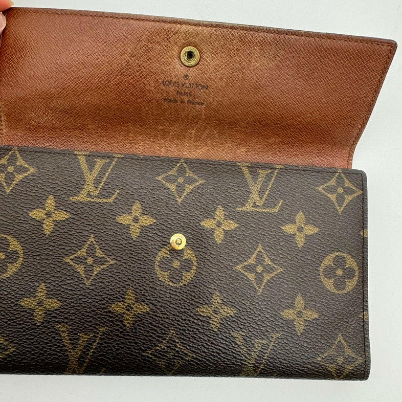 Louis Vuitton Monogram Canvas Wallet, Brown, Compact Size.