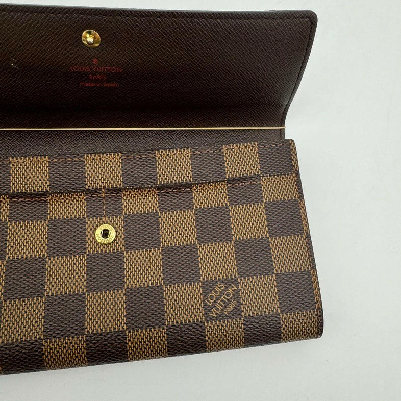 Louis Vuitton Damier Ebene Canvas Clutch & Wristlet - Brown Monogram Pattern 9".