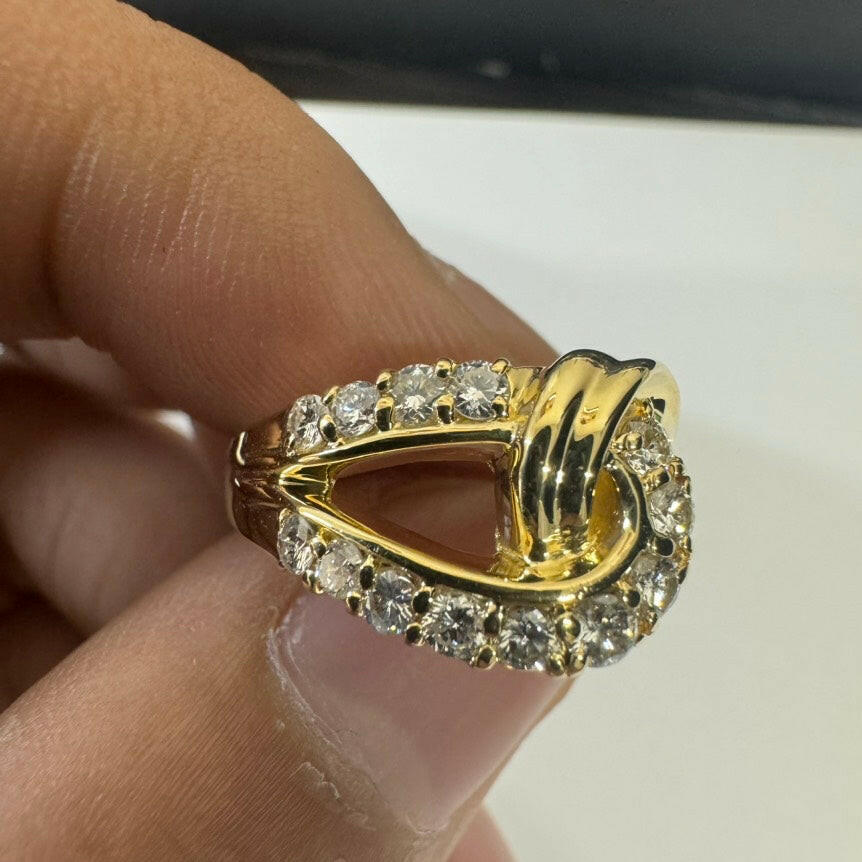 K18 Yellow Gold Diamond Ring - 0.52ct Diamonds, 6.5g, Size 7.