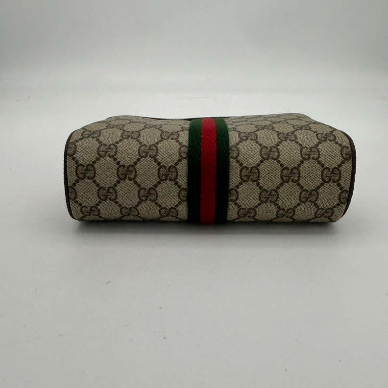 Gucci Beige Multicolor Canvas Leather Medium Clutch & Wristlet.