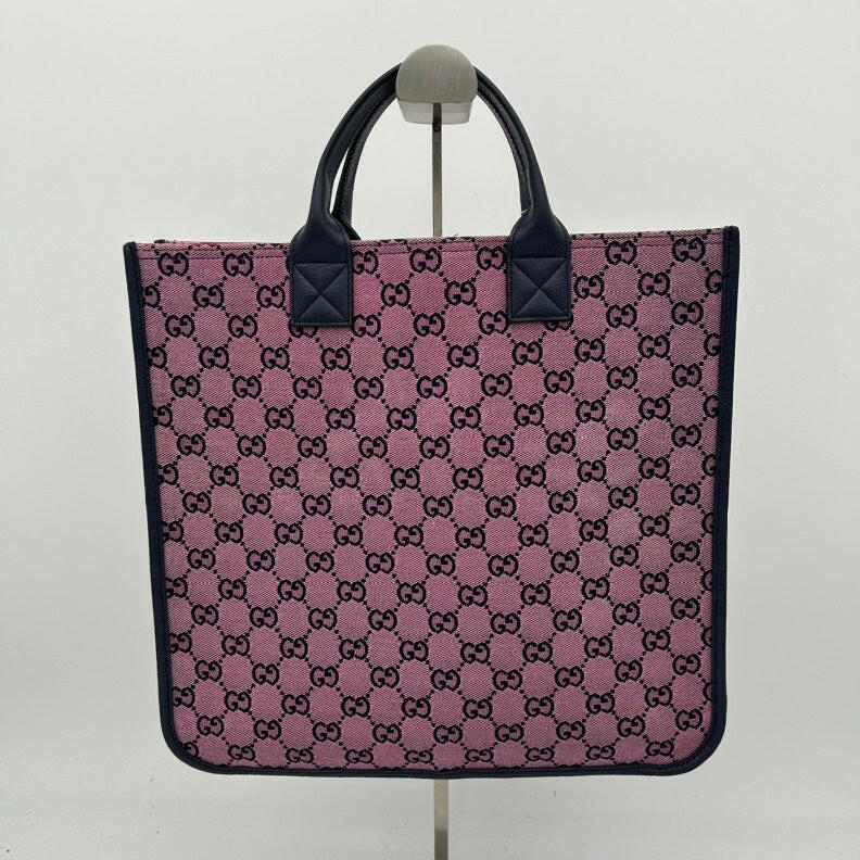 Gucci Monogram Retro Interlocking G Children's Tote - Pink Navy Small.