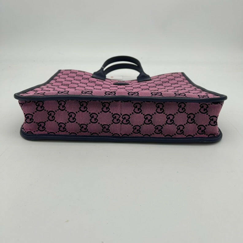 Gucci Monogram Retro Interlocking G Children's Tote - Pink Navy Small.